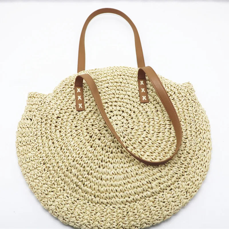 Round Straw Beach Bag Woven Bags For Women