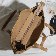 Tassel Straw Crossbody Bag Women Rattan Handbags Woven Beach Circle Bohemia