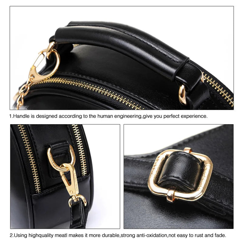 Women Shoulder Bags PU Leather Full Moon Candy Cat