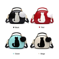 Women Shoulder Bags PU Leather Full Moon Candy Cat