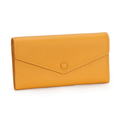 Cowhide Long Wallet Women Large Capacity Envelope Slim Clutch Phone Purse