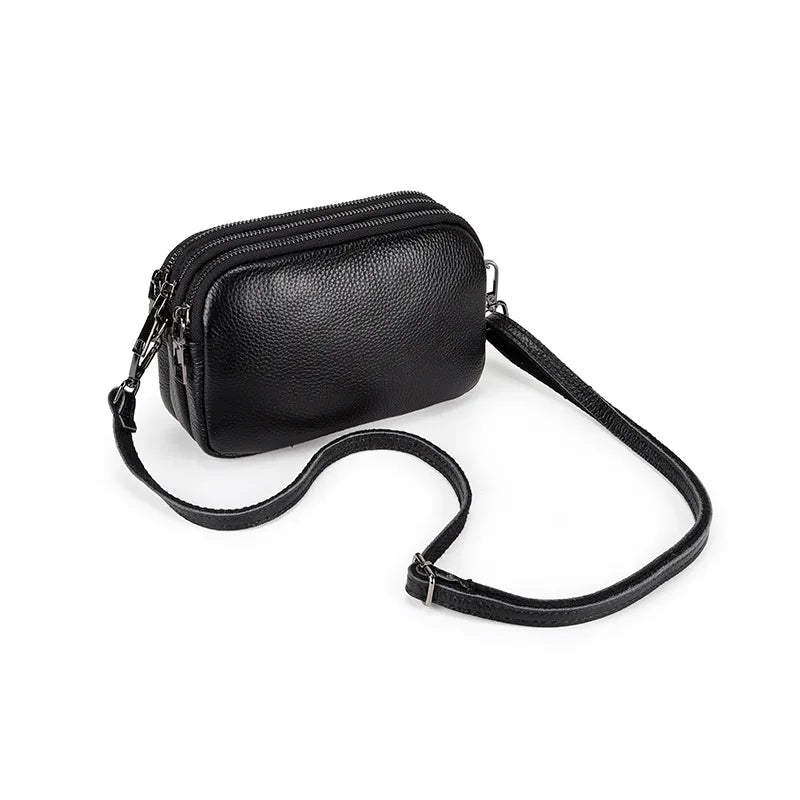 Small Cow Leather Crossbody Shoulder Bag for Women