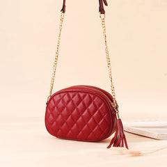 Small Sling Bag Phone Purse Cowhide Tassel Clutch Crossbody