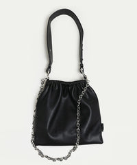 Ruched Shoulder Bag Chain Handbags Soft PU Leather Crossbody Totes