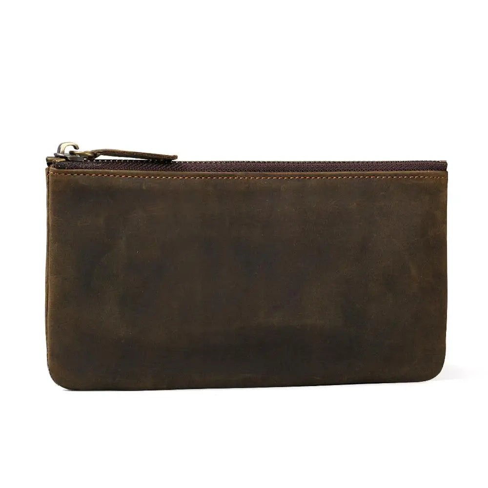 Men's Wallet Retro Oil Leather Crazy Horse Leather Handbag Coin Dollar Purse
