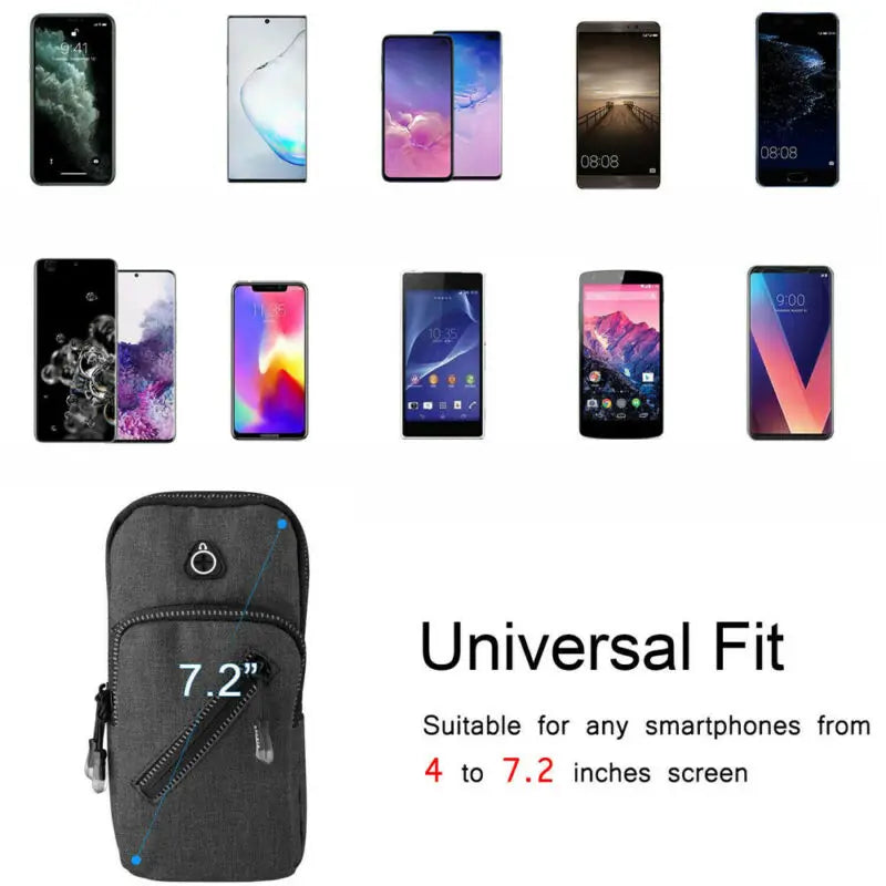 Running Arm Band Bag Zipper for Outdoor Gym, Mobile Phone Holder