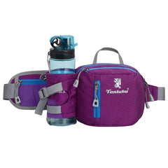 Running Belt Waist Bum Pack Phone Pouch Sports Bag with Water Bottle Holder