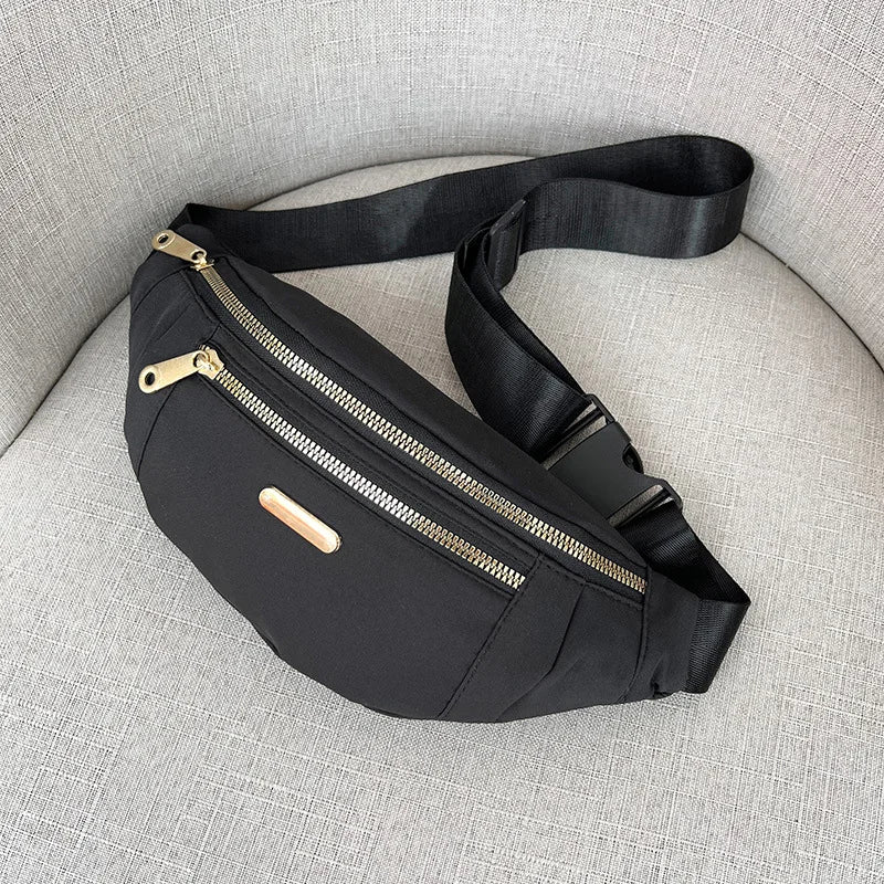 Womens Sports Mobile Phone Chest Crossbody Sling Waterproof Nylon Bag