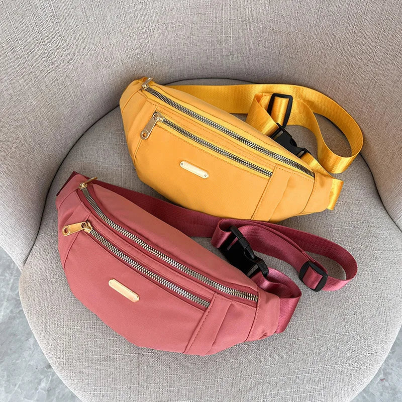 Womens Sports Mobile Phone Chest Crossbody Sling Waterproof Nylon Bag