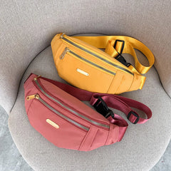 Womens Sports Mobile Phone Chest Crossbody Sling Waterproof Nylon Bag