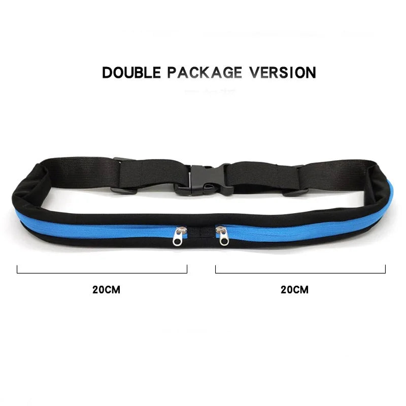 Waterproof Running Waist Bag Double Pocket Phone Outdoor Sports Bag