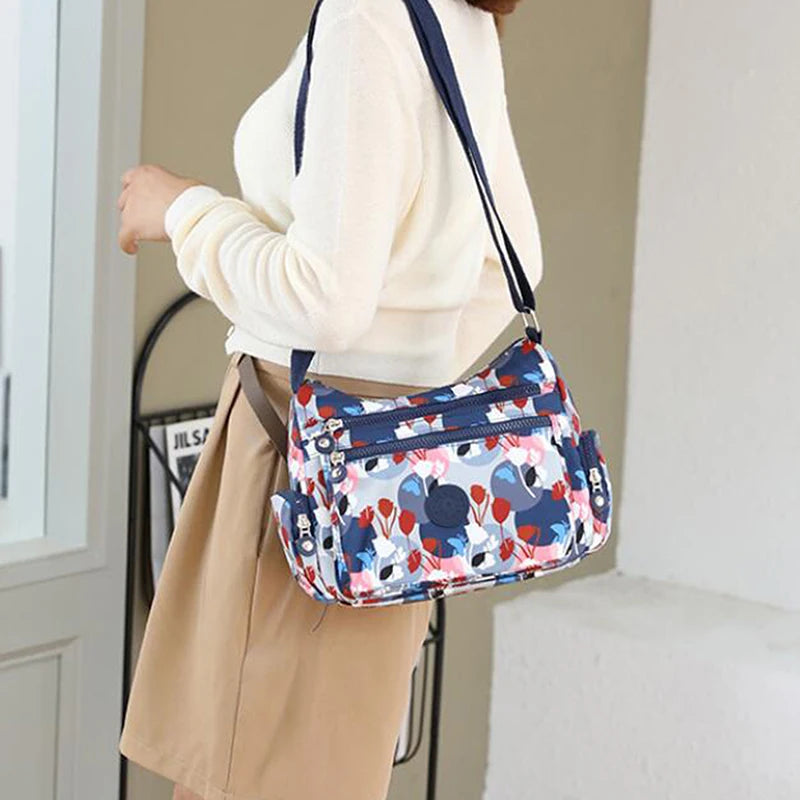 Rural Style Nylon Crossbody Shoulder Bag Waterproof Handbag