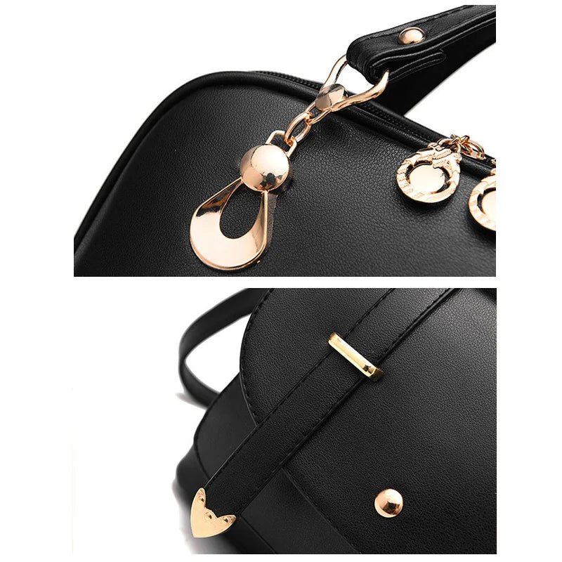 Pu Leather Backpack Women High Feminina Rucksack School Bags