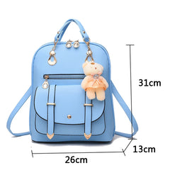 Pu Leather Backpack Women High Feminina Rucksack School Bags