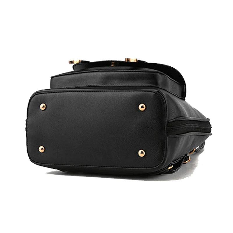 Pu Leather Backpack Women High Feminina Rucksack School Bags