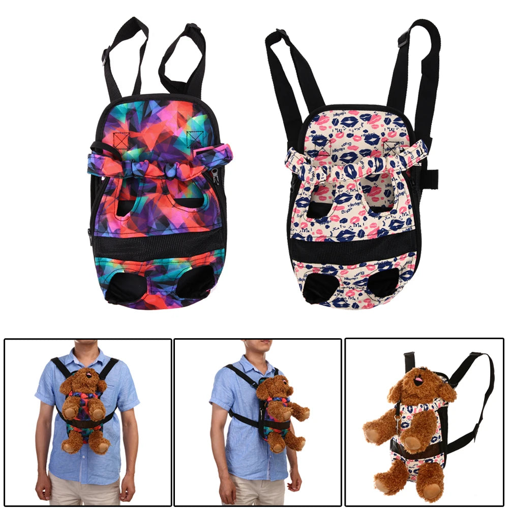 S/M/L Canvas Dog Carrier Outdoor Travel Dog Backpack Front Pet Bags