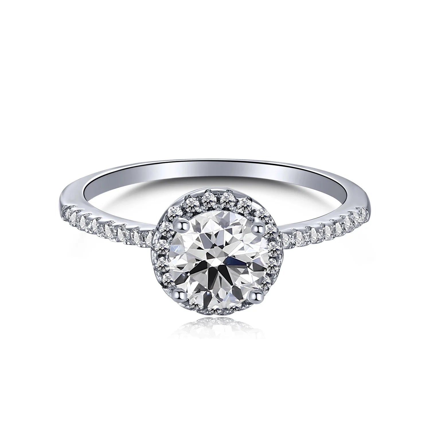 925 Silver Morse Artificial Diamond High Carbon Diamond Round Bag Seal Ring
