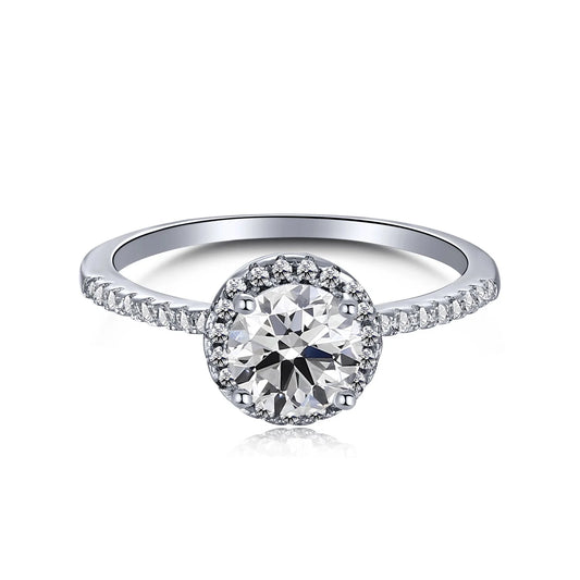 925 Silver Morse Artificial Diamond High Carbon Diamond Round Bag Seal Ring