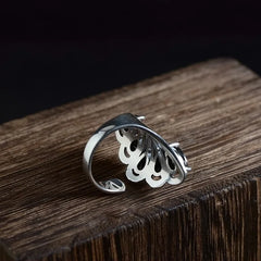 S925 Silver Vintage Style Zircon Inlay Ring for Women