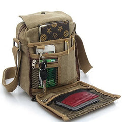 Canvas Shoulder Sling Bag Outdoor Crossbody Rucksack