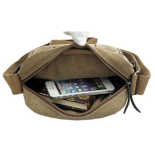 Canvas Shoulder Sling Bag Outdoor Crossbody Rucksack
