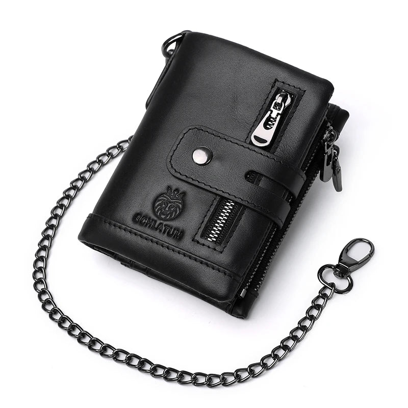 Engraved Name Men's Leather Wallet Picture Short Purse RFID Father's Gift