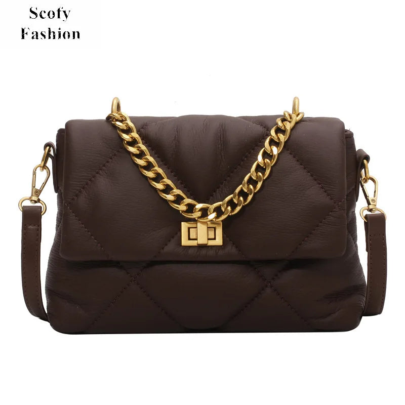 SCOFY Geometric Mini Chain Messenger Bag for Women