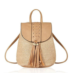 SCOFY Knitted Beach Bag Backpacks for Women Tassel Satchel Backpack Purse