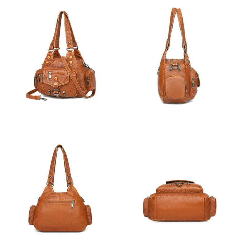 SCOFY High Woman Messenger Bag Soft Leather Handbags Famous Women Shoulder Tote