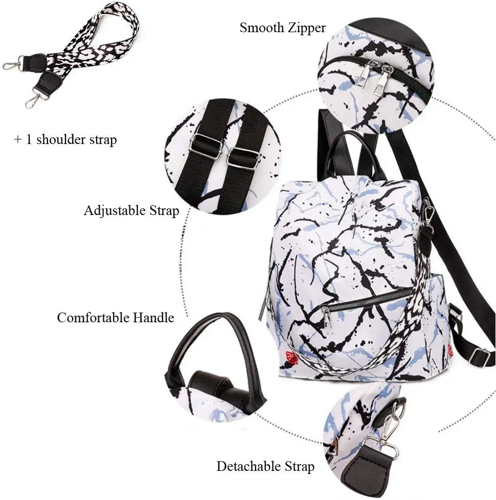 SCOFY Stripe Prints Backpack Purse for Women
