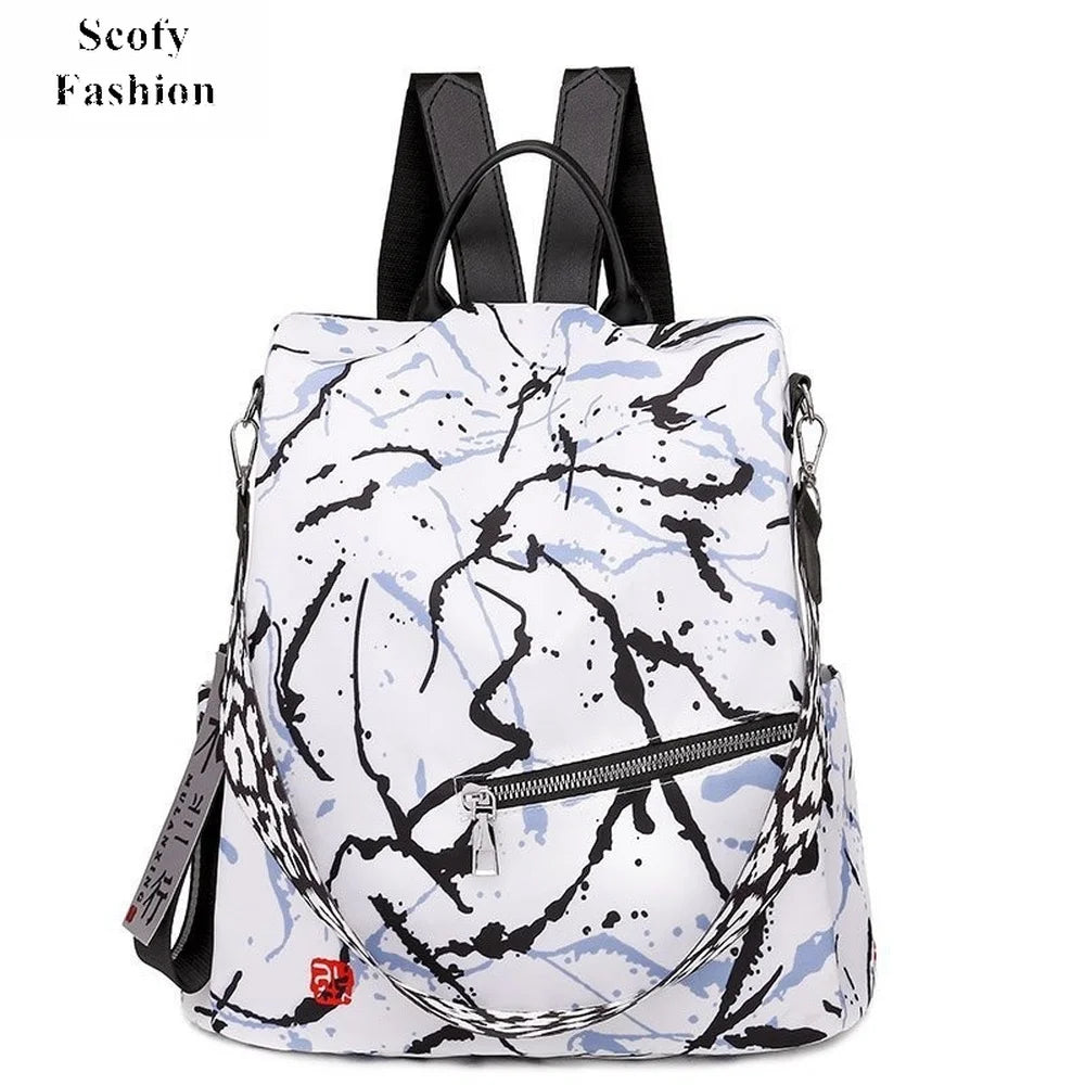 SCOFY Stripe Prints Backpack Purse for Women
