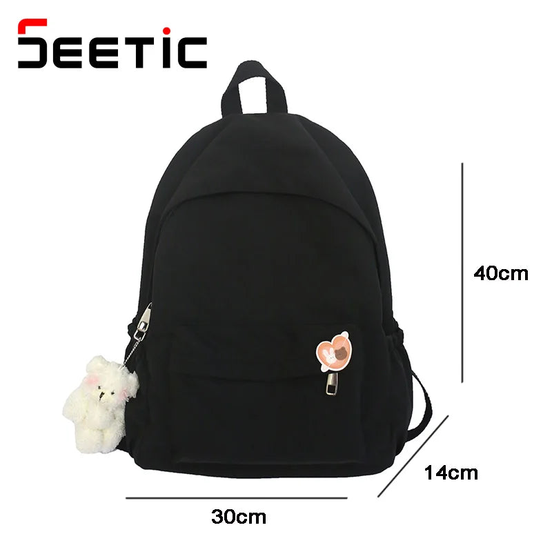 Waterproof Nylon Women Backpack Casual School Backpack For Teenage Girl