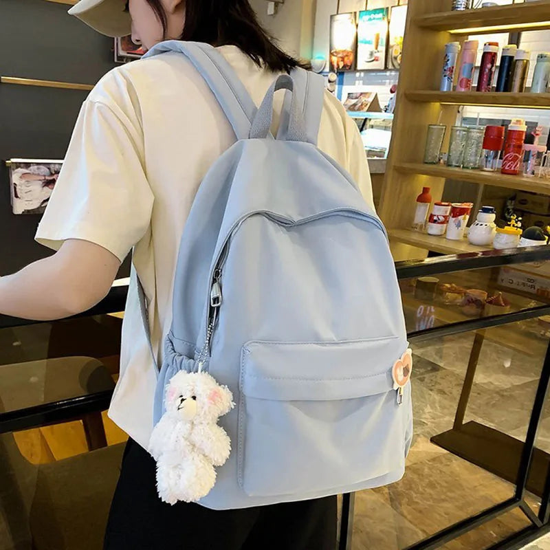 Waterproof Nylon Women Backpack Casual School Backpack For Teenage Girl