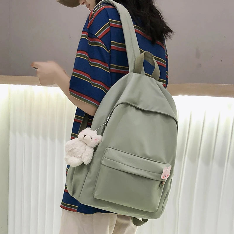 Waterproof Nylon Women Backpack Casual School Backpack For Teenage Girl