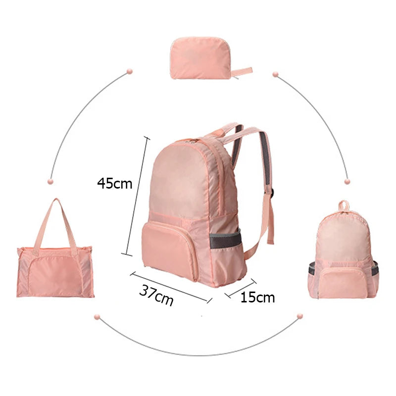 Waterproof Foldable Backpack for Travel Unisex Men Women School Bag