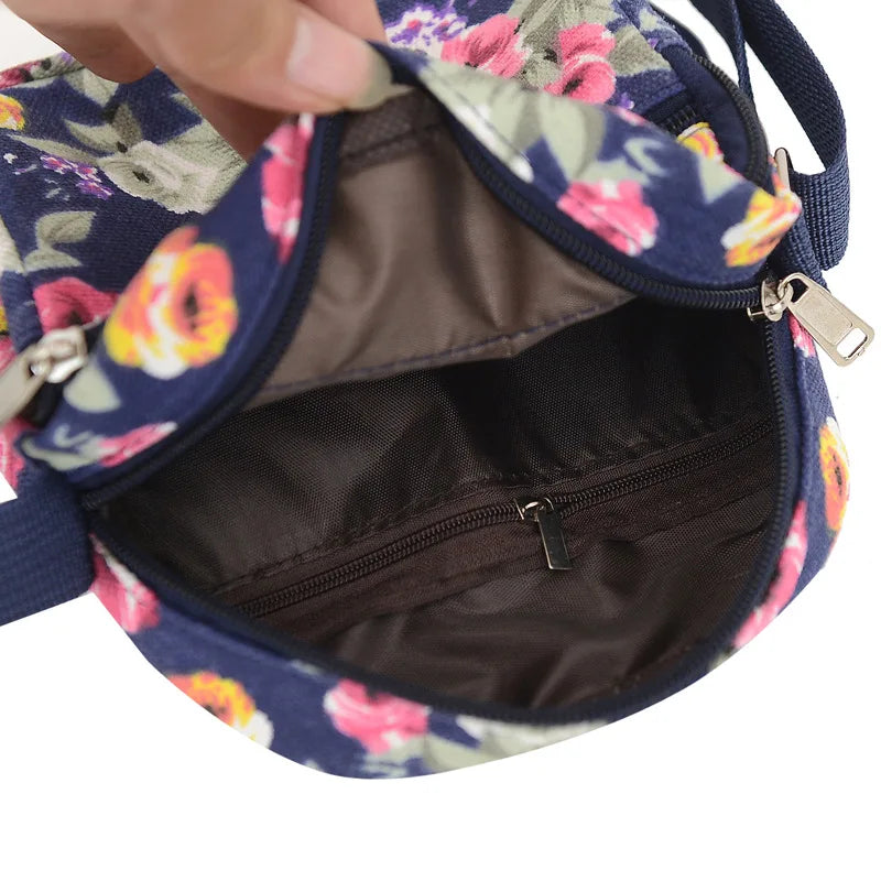 Canvas Diagonal Women's Shoulder Bags Floral Cloth Bags Direct Batch