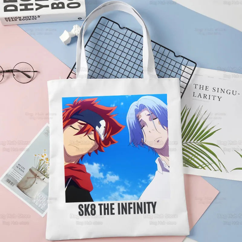 SK8 The Infinity Canvas Tote Eco Bag Anime Skate Boys Shoulder Beach Shopper