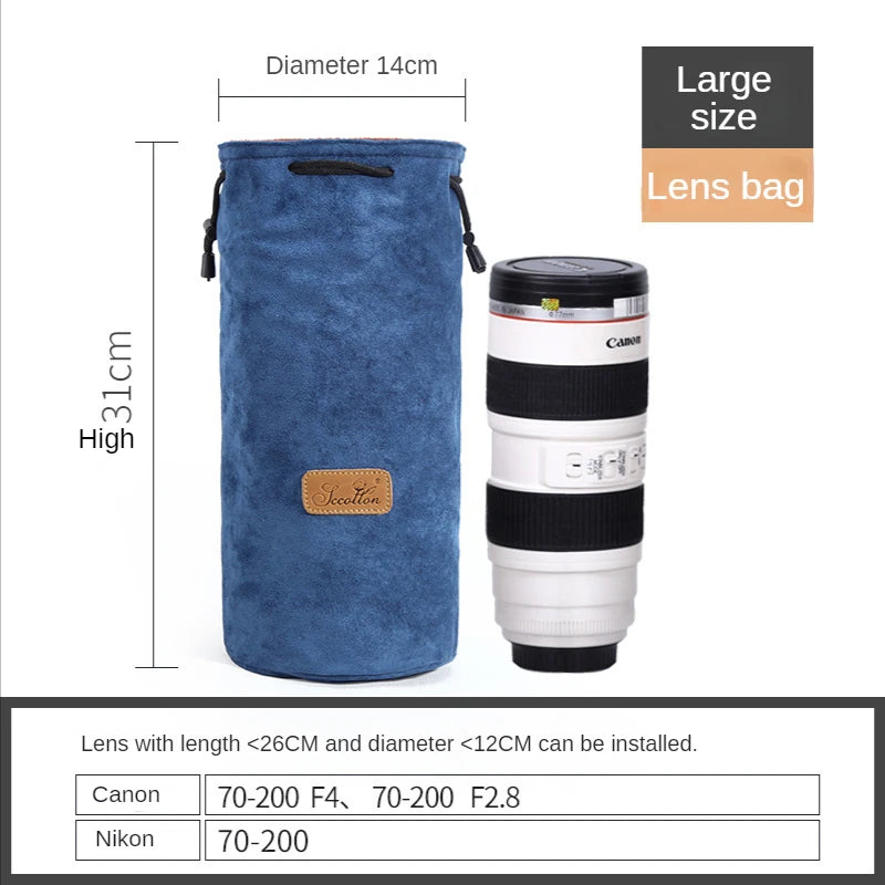 Lens Sack Storage Bag Shockproof For Various Brands Of Lens Bags