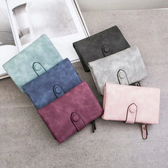 Vintage Leather Zipper Ladies Money Purse Retro Short Wallet