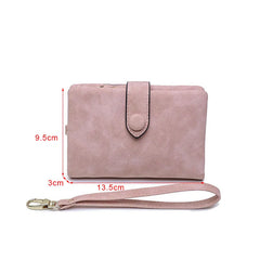 Vintage Leather Zipper Ladies Money Purse Retro Short Wallet