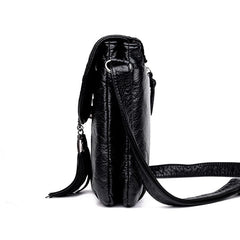 Tassels Crossbody Bag Soft Leather Purses And Handbag Women Shoulder Messenger B