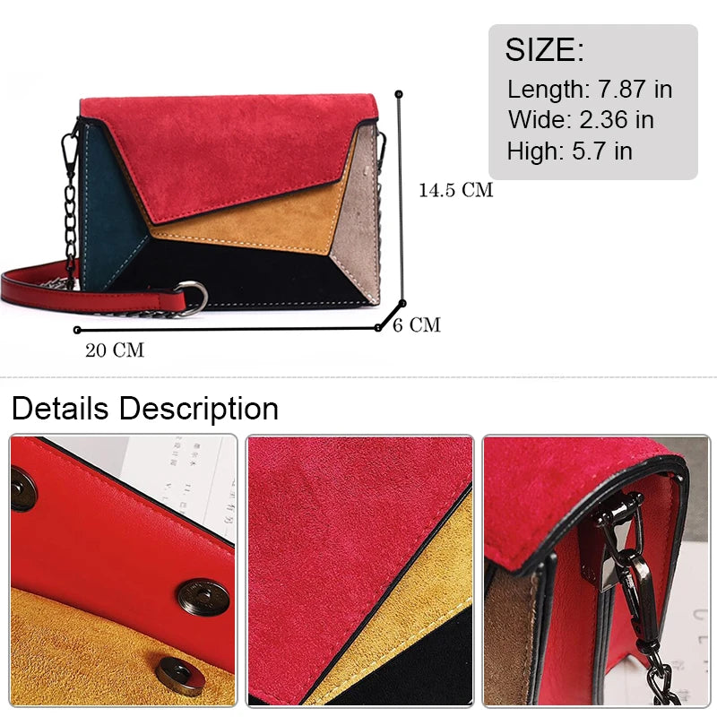 Retro Matte Crossbody Bag Chain Strap Small Flap Criss-cross Shoulder Bag