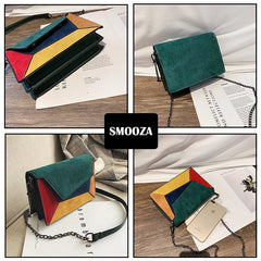 Retro Matte Crossbody Bag Chain Strap Small Flap Criss-cross Shoulder Bag
