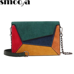 Retro Matte Crossbody Bag Chain Strap Small Flap Criss-cross Shoulder Bag