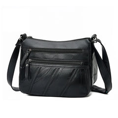 Women Messenger Bag Washed PU Leather Shoulder Bag Casual Square Bag