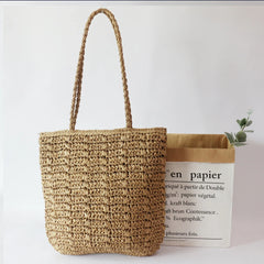 Straw Bucket Totes Women Shoulder Bags Beach Bag Ladies Hand Bags Female