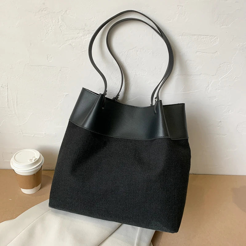 Canvas Handbags Women Large Capacity Casual Vintage Female Shoulder Bag