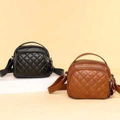 Women's Soft Leather Shoulder Bag Double-layer Large-capacity Crossbody Bag