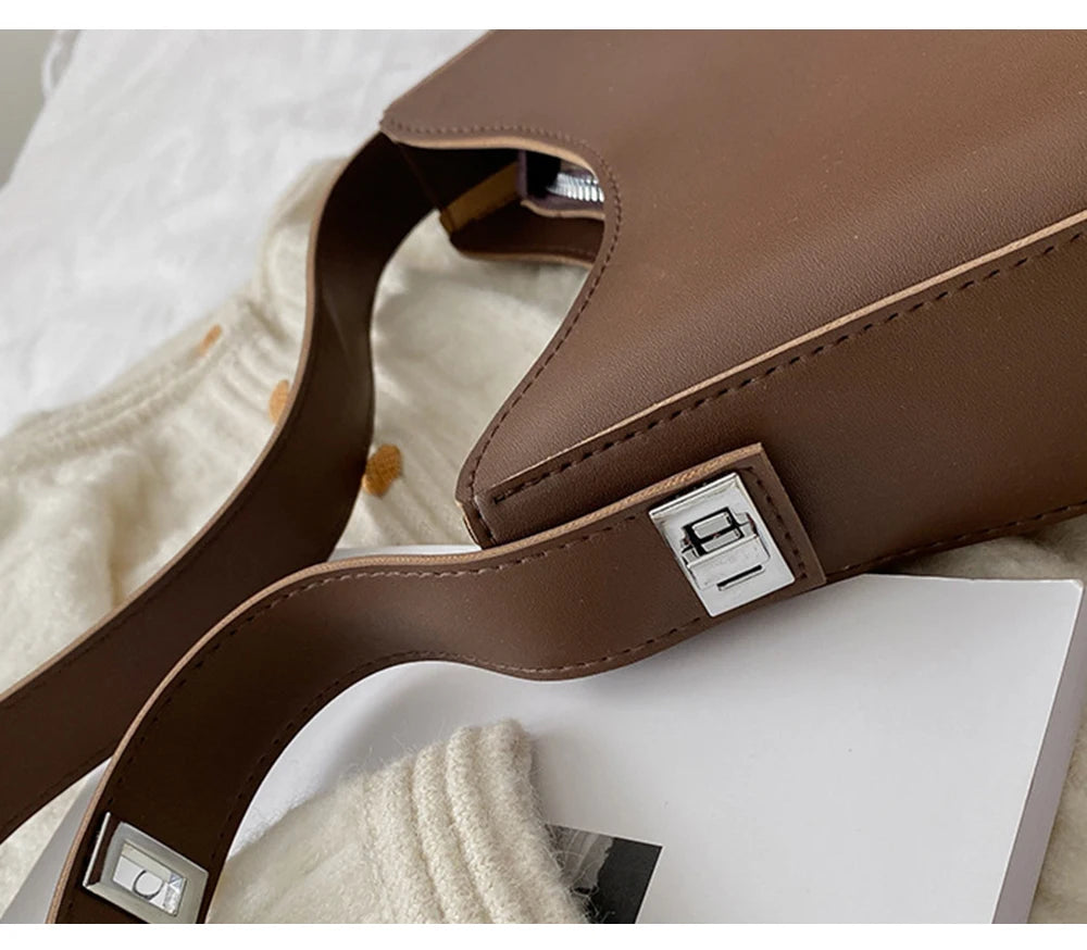Half-Moon Small Shoulder Underarm Bag Spring PU Leather Handbag Tote