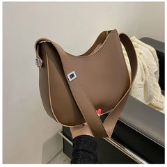 Half-Moon Small Shoulder Underarm Bag Spring PU Leather Handbag Tote